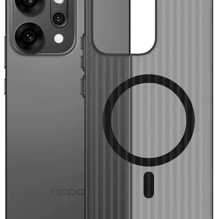 Kapa Wave Magnetic Frosted Grip Back Cover for Oppo Reno 14 Pro 5G | [MagSafe Compatible] Wireless charging, Slim, Metal Buttons Matte Finish Back Case (Grey)