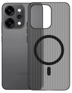 Kapa Wave Magnetic Frosted Grip Back Cover for Oppo Reno 14 Pro 5G | [MagSafe Compatible] Wireless charging, Slim, Metal Buttons Matte Finish Back Case (Grey)