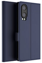 Kapa Noble Slim Magnetic Leather Flip Case Cover for OnePlus Nord CE 4 Lite | Card Holder Stand Flip Wallet Case (Blue) - Mobizang