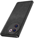 Kapa Tux Leather Back Cover for Vivo V30E (5G) | Slim Shockproof Camera Protection Bumper Case (Black)