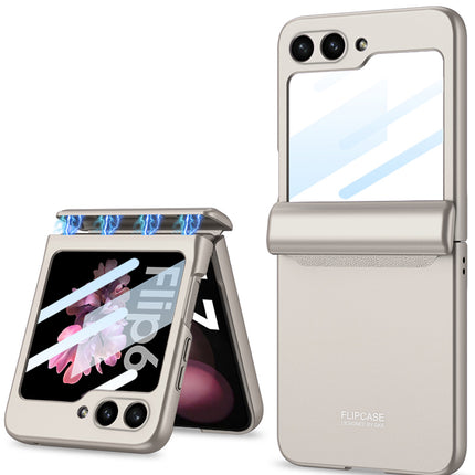 Kapa Ultra Thin Back Cover for Galaxy Z Flip6 / Z Flip 6 | With [Magnetic Hinge Protection] and Inbuilt Glass Window Protection (Titanium)