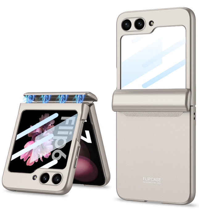 Kapa Ultra Thin Back Cover for Galaxy Z Flip6 / Z Flip 6 | With [Magnetic Hinge Protection] and Inbuilt Glass Window Protection (Titanium)