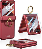 Kapa Magnetic Hinge and Ring Back Cover for Motorola Razr 60 Ultra | Ultra Thin Shockproof Slim Hard Protective Case (Wine Red)