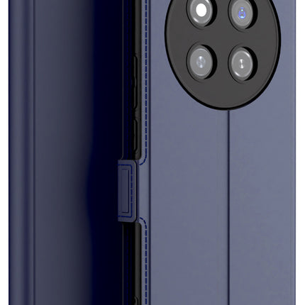 Kapa Noble Slim Magnetic Leather Flip Case Cover for Honor X9C 5G | Card Holder Stand Flip Wallet Case (Blue) - Mobizang