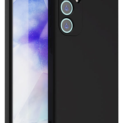 Kapa Matte Protective Lens Flexible Back Cover for Samsung Galaxy A35 (5G) | Slim Silicone with Soft Lining Shockproof Full Body Bumper Case (Black)