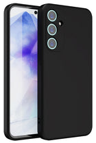 Kapa Matte Protective Lens Flexible Back Cover for Samsung Galaxy A35 (5G) | Slim Silicone with Soft Lining Shockproof Full Body Bumper Case (Black)