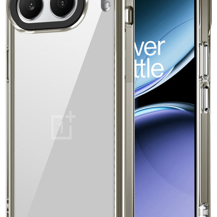 Kapa Warrior Acrylic Clear Back Cover For OnePlus Nord 4 | Slim Shockproof [Military Grade Protection] Hybrid Bumper Case (Grey Sides)