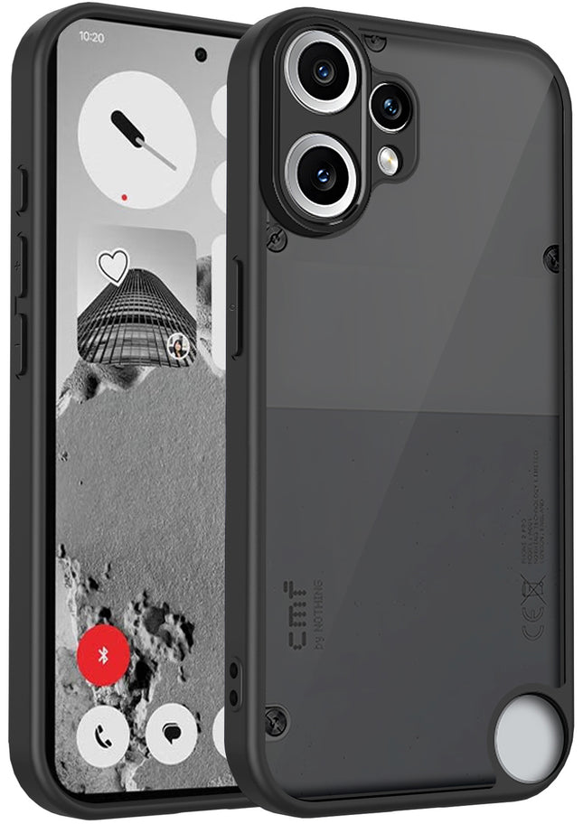 Kapa Smoked Hawkeye Matte Slim Tough Back Cover for CMF Phone 2 Pro | Camera Lens Protector Anti Yellow Shockproof Matte Hybrid Case Cover (Smoked Black)