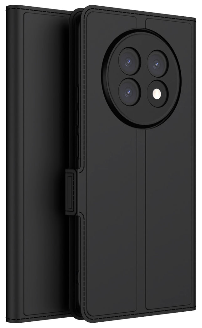 Kapa Noble Slim Magnetic Leather Flip Case Cover for Realme 13 PRO / 13 PRO PLUS | Card Holder Stand Flip Wallet Case (Black) - Mobizang