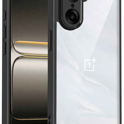 Kapa Hawkeye Clear Slim Tough Back Cover for OnePlus Nord CE 5 | Camera Lens Protector Anti Yellow Shockproof Clear Hybrid Case Cover (Black Sides)