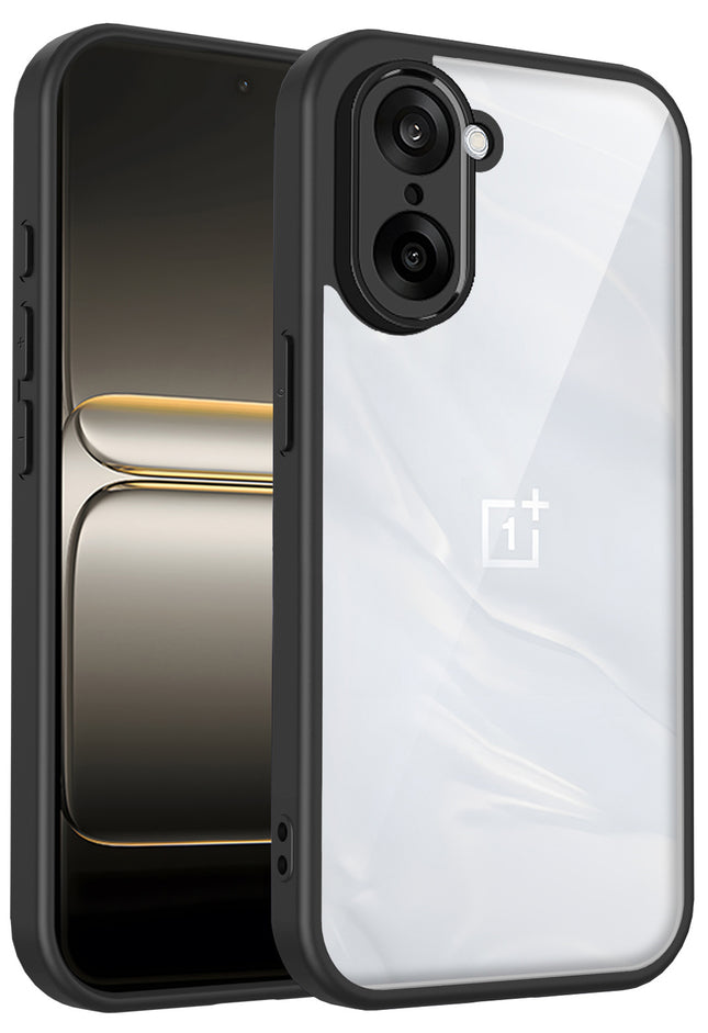 Kapa Hawkeye Clear Slim Tough Back Cover for OnePlus Nord CE 5 | Camera Lens Protector Anti Yellow Shockproof Clear Hybrid Case Cover (Black Sides)