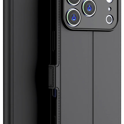 Kapa Noble Slim Magnetic Leather Flip Case Cover for Apple iPhone 17 Pro | Card Holder Stand Flip Wallet Case (Black) - Mobizang