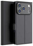 Kapa Noble Slim Magnetic Leather Flip Case Cover for Apple iPhone 17 Pro | Card Holder Stand Flip Wallet Case (Black) - Mobizang