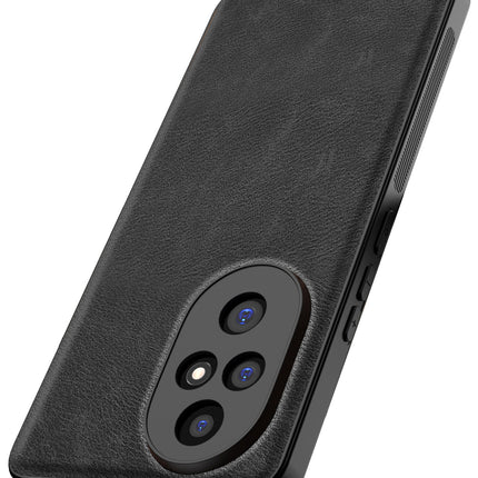 Kapa Tux Leather Back Cover for Honor 200 (5G) | Slim Shockproof Camera Protection Bumper Case (Black)