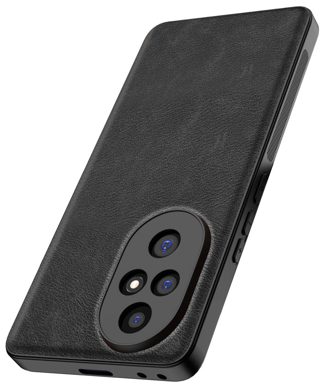 Kapa Tux Leather Back Cover for Honor 200 (5G) | Slim Shockproof Camera Protection Bumper Case (Black)