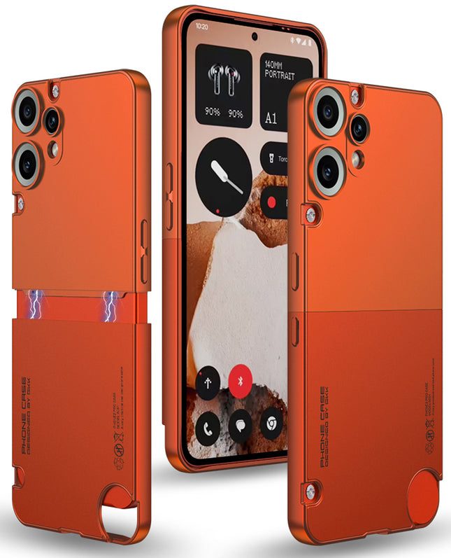 Kapa Double Dip Full 360 Protection Back Case Cover for CMF Phone 2 Pro (Orange,Black)