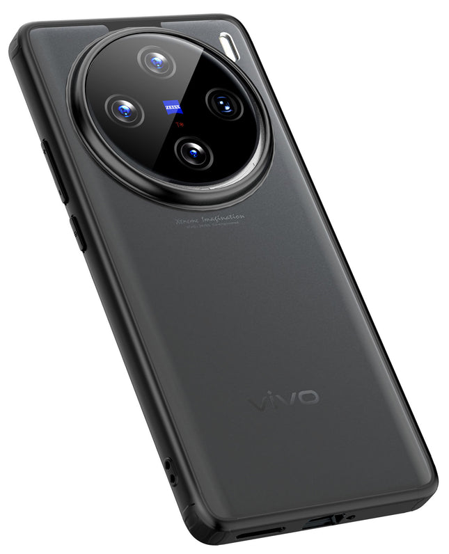 Kapa Shield Frosted Acrylic Back Shock Proof Case Cover for Vivo X100 (Black) - Mobizang