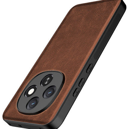 Kapa Tux Leather Back Cover for Oppo F31 Pro 5G | Slim Shockproof Camera Protection Bumper Case (Brown) - Mobizang