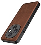 Kapa Tux Leather Back Cover for Oppo F31 Pro 5G | Slim Shockproof Camera Protection Bumper Case (Brown) - Mobizang