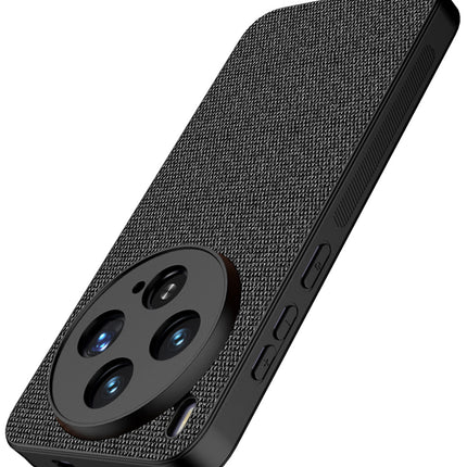 Kapa Soft Full Fabric Protective Back Case Cover for Vivo X300 5G | Shockproof Slim Hard Anti Slip Back Case (Black)