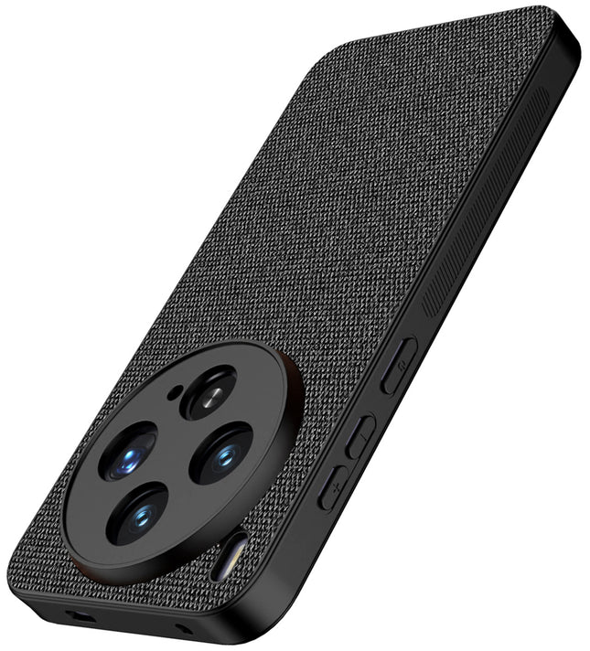 Kapa Soft Full Fabric Protective Back Case Cover for Vivo X300 5G | Shockproof Slim Hard Anti Slip Back Case (Black)