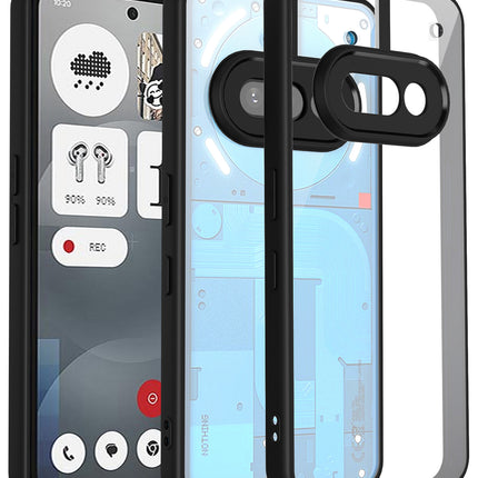 Kapa Hawkeye Clear Back Cover for Nothing Phone 3A 5G | Camera Lens Protector Shockproof Slim Clear Case Cover (Black Sides) - Mobizang