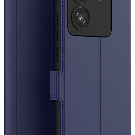 Kapa Noble Slim Magnetic Leather Flip Case Cover for Poco M7 Pro | Card Holder Stand Flip Wallet Case (Blue)