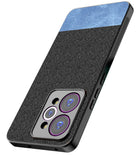 Kapa Soft Fabric & Leather Hybrid Protective Back Cover for Realme 15 Pro 5G | Shockproof Slim Hard Anti Slip Back Case (Black,Blue)