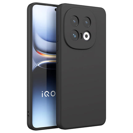 Kapa Matte Protective Lens Flexible Back Cover for Iqoo 13 (5G) | Slim Silicone with Soft Lining Shockproof Full Body Bumper Case (Black) - Mobizang