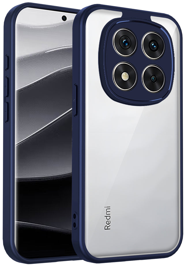 Kapa Hawkeye Clear Slim Tough Back Cover for Redmi Note 15 5G | Camera Lens Protector Anti Yellow Shockproof Clear Hybrid Case Cover (Blue)