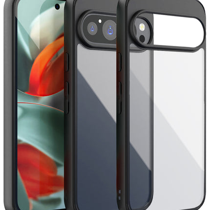 Kapa Hawkeye Clear Back Cover for Google Pixel 9 / Pixel 9 PRO | Camera Lens Protector Shockproof Slim Clear Case Cover (Black)