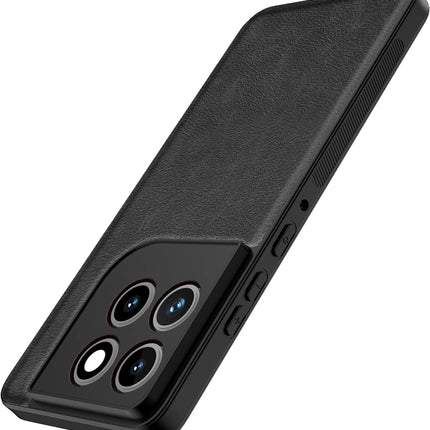Kapa Tux Leather Back Cover for Moto Edge 70 | Slim Shockproof Camera Protection Bumper Case (Black)