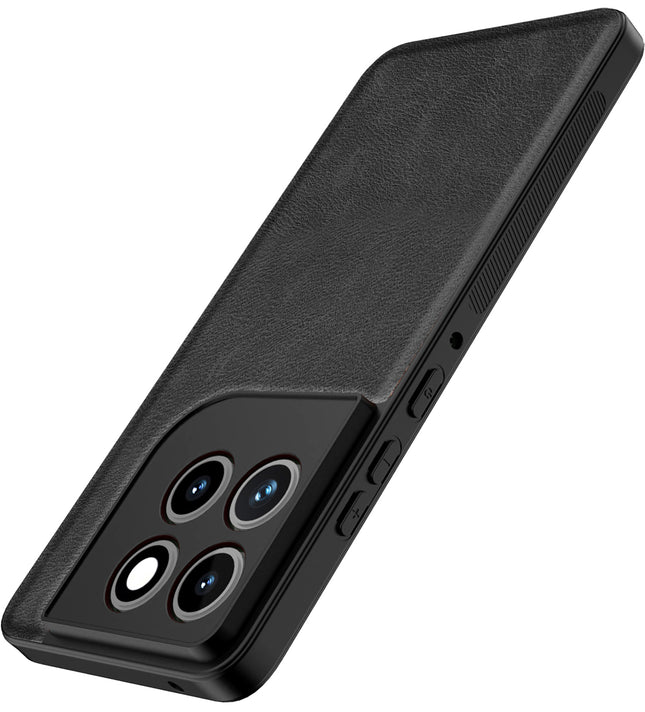 Kapa Tux Leather Back Cover for Moto Edge 70 | Slim Shockproof Camera Protection Bumper Case (Black)