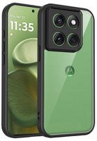 Kapa Hawkeye Clear Slim Tough Back Cover for Motorola G86 Power 5G | Camera Lens Protector Anti Yellow Shockproof Clear Hybrid Case Cover (Black Sides)