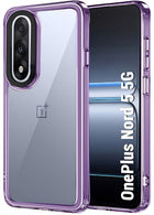 Kapa Warrior Acrylic Clear Back Cover For OnePlus Nord 5 | Slim Shockproof [Military Grade Protection] Hybrid Bumper Case (Purple Sides)