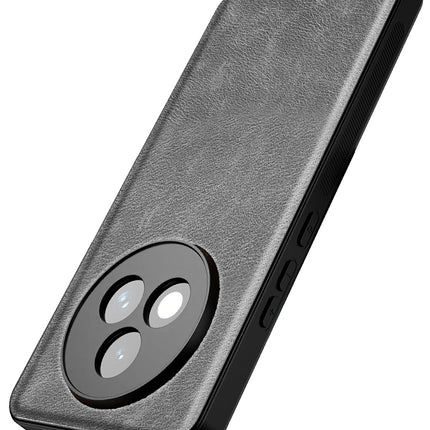 Kapa Tux Leather Back Cover for Realme P3 PRO 5G | Slim Shockproof Camera Protection Bumper Case (Grey)