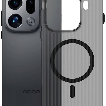 Kapa Wave Magnetic Frosted Grip Back Cover for Oppo Find X9 Pro | [MagSafe Compatible] Wireless charging, Slim, Metal Buttons Matte Finish Back Case (Grey)