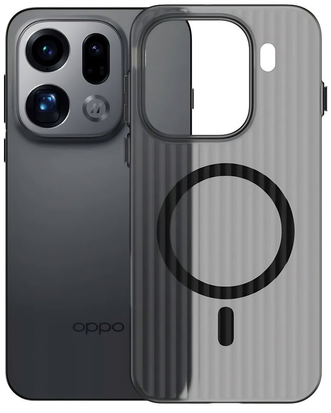Kapa Wave Magnetic Frosted Grip Back Cover for Oppo Find X9 Pro | [MagSafe Compatible] Wireless charging, Slim, Metal Buttons Matte Finish Back Case (Grey)