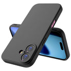 Kapa Matte Protective Lens Flexible Back Cover for Apple iPhone 17 | Slim Silicone with Soft Lining Shockproof Full Body Bumper Case (Black)