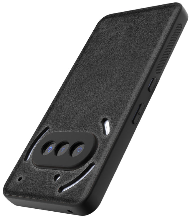 Kapa Tux Leather Back Cover for Nothing Phone 3A 5G | Slim Shockproof Camera Protection Bumper Case (Black)