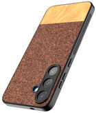 Kapa Soft Fabric & Leather Hybrid Protective Back Cover for Samsung Galaxy S25 Plus | Shockproof Slim Hard Anti Slip Back Case (Brown)