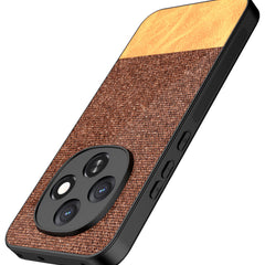 Kapa Soft Fabric & Leather Hybrid Protective Back Cover for Oppo F31 Pro 5G | Shockproof Slim Hard Anti Slip Back Case (Brown) - Mobizang