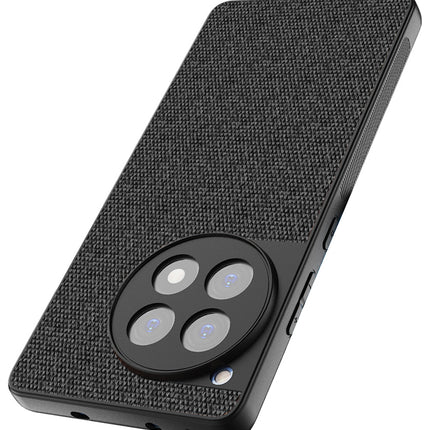 Kapa Soft Full Fabric Protective Back Case Cover for OnePlus 12R | Shockproof Slim Hard Anti Slip Back Case (Black) - Mobizang