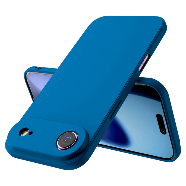 Kapa Matte Protective Lens Flexible Back Cover for Apple iPhone 17 Air | Slim Silicone with Soft Lining Shockproof Full Body Bumper Case (Blue)