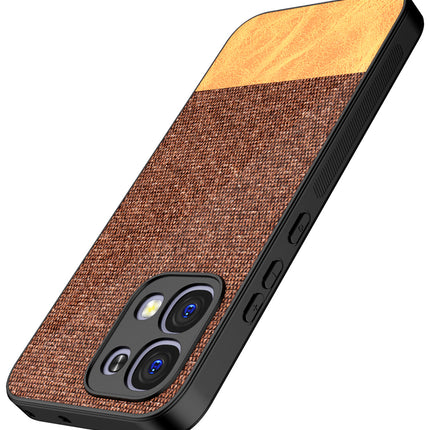 Kapa Soft Fabric & Leather Hybrid Protective Back Cover for Oppo F31 5G | Shockproof Slim Hard Anti Slip Back Case (Brown)