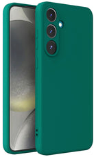 Kapa Matte Protective Lens Flexible Back Cover for Samsung Galaxy S25 | Slim Silicone with Soft Lining Shockproof Full Body Bumper Case (Green)