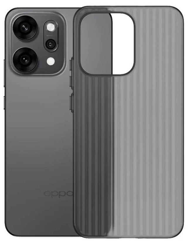 Kapa Wave Frosted Grip Back Cover for Oppo Reno 14 5G | Ultra Slim [With Metal Buttons] Matte Finish Back Case (Grey)