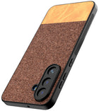 Kapa Soft Fabric & Leather Hybrid Protective Back Cover for Samsung Galaxy M36 / F36 5G | Shockproof Slim Hard Anti Slip Back Case (Brown)