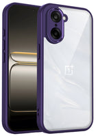 Kapa Hawkeye Clear Slim Tough Back Cover for OnePlus Nord CE 5 | Camera Lens Protector Anti Yellow Shockproof Clear Hybrid Case Cover (Purple Sides) - Mobizang