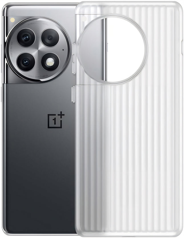 Kapa Wave Frosted Grip Back Cover for OnePlus 12R | Ultra Slim [With Metal Buttons] Matte Finish Back Case (White)